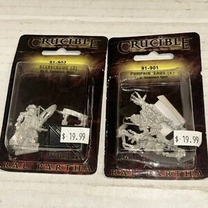 Ral Partha Crucible Scary Halloween‎ Scarecrows & Pumpkin Heads 91-901 91-902